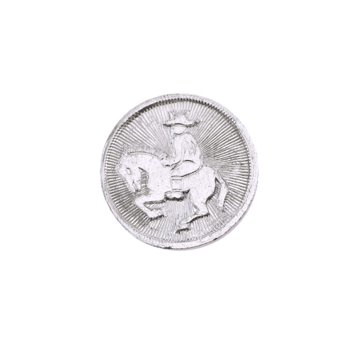 Reljeefse ratsanikuga, kannaga metallnööp, 17mm, 26L