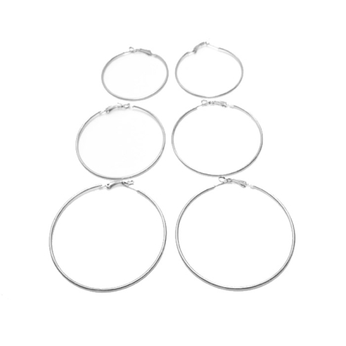 Round Loop Earring Ear Wire Pairs and Sets, 40, 50, 70mm