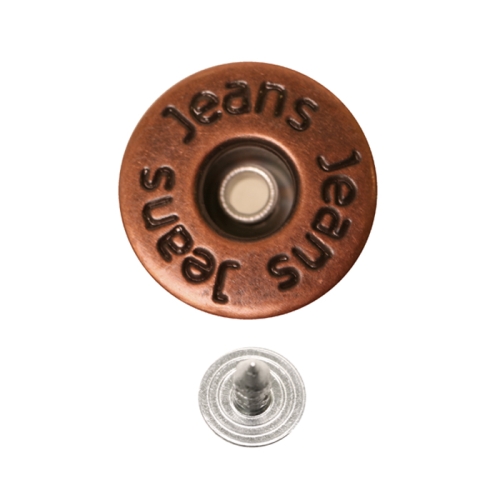 Metallist, reljeefse kirjaga teksanööp, ø17 mm, suurus: 28L