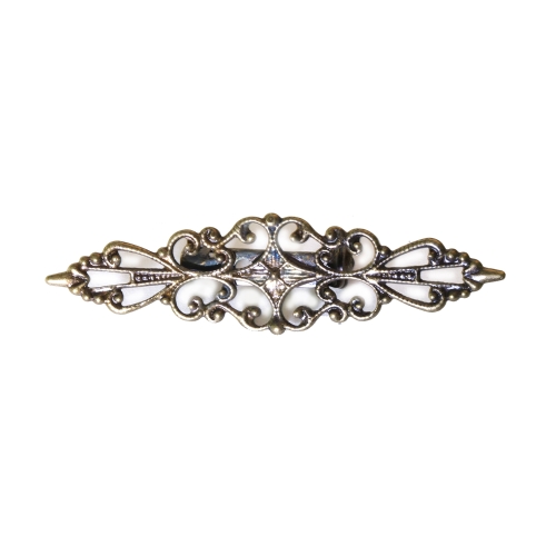 Metal brooch with antique pattern, brooch blank, 56 x 16 mm