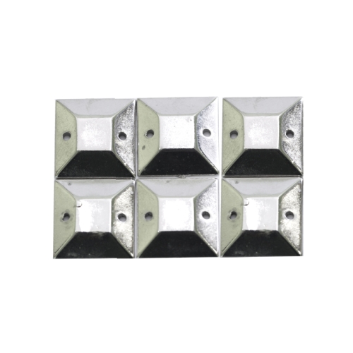 Metallilaadsed tahulised plastikust dekoratiivkivid, 12 mm, 6 tk pakis