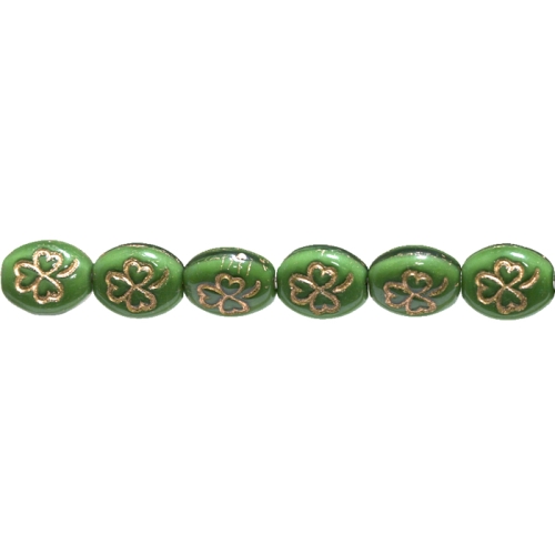 Ovaalne lapik, reljeefse ristikheina mustriga 10x8x5mm klaashelmes