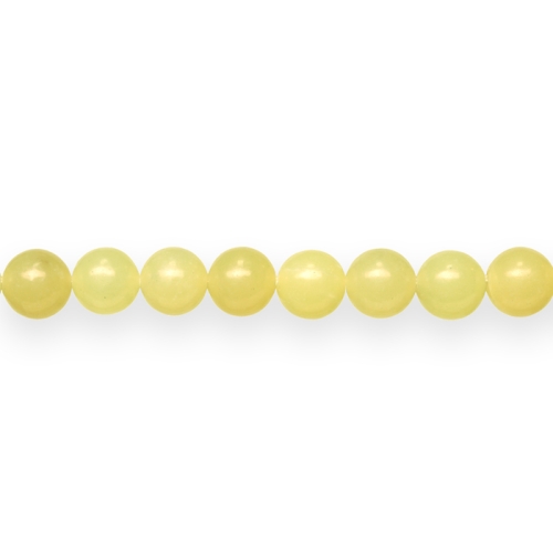 Ümarad, naturaalsest lemon jadeiidist helmed, 8mm