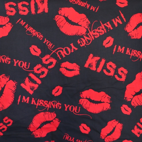 Musidega "Kiss" puuvillane kangas, 135cm, 121.059