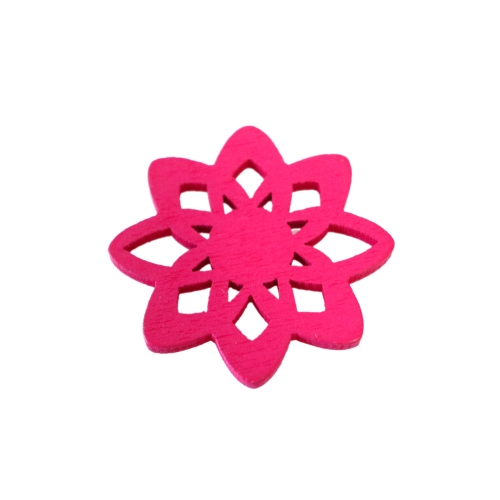 Erivärvilised lilleõiekujulised puitripatsid, 35 × 2 mm