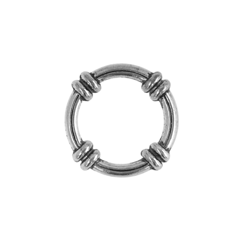 Metallist, rõngakujuline, reljeefse mustriga, ehtedetail, suuruses 21x4mm