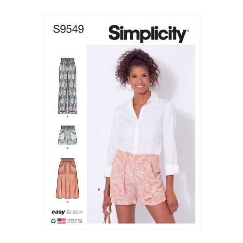 Simplicity lõikekomplekt Misses´ Pants, Shorts and Skirt, A (6-8-10-12-14-16-18)