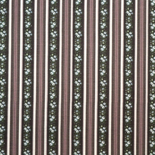 Triibuline ja lilleline, puuvillane popliinkangas (Poplin Kerry), 150cm, 230070