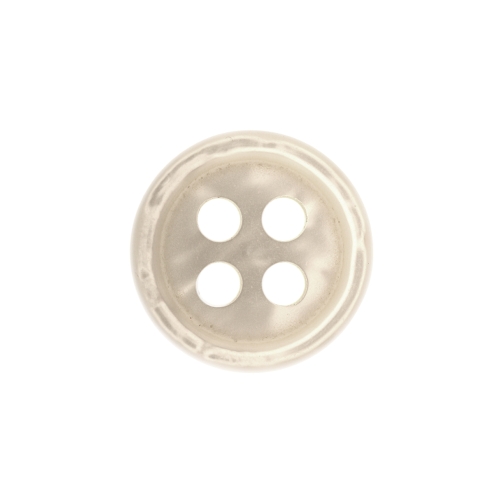 Kõrgete äärtega pärlmutter plastiknööp, nelja suure (4 mm) auguga ø25 mm, suurus: 40L