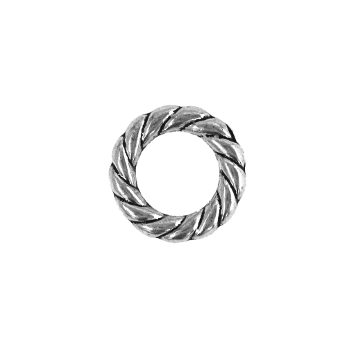 Metallist, rõngakujuline, reljeefse punutisemustriga, ehtedetail, suuruses 19x3mm