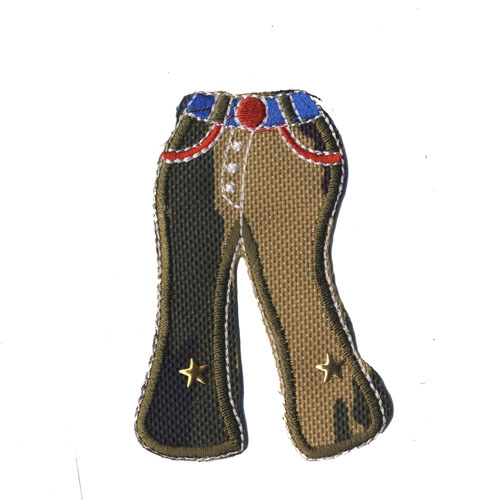 Triigitav aplikatsioon; Pruunikad püksid, 7 x 4,5 cm