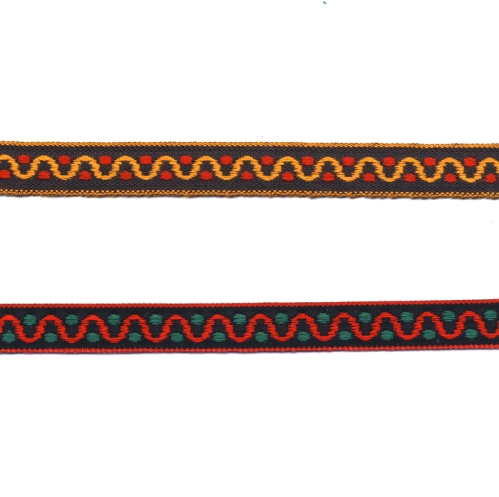 Värviline mustriline pael / Half cotton lace / 11mm #730
