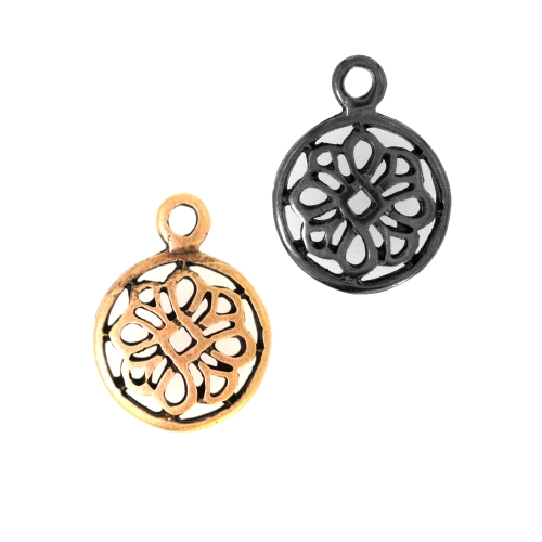 Ümar, medaljonitaoline riputis aasaga, ornamendi reljeefiga 20mm