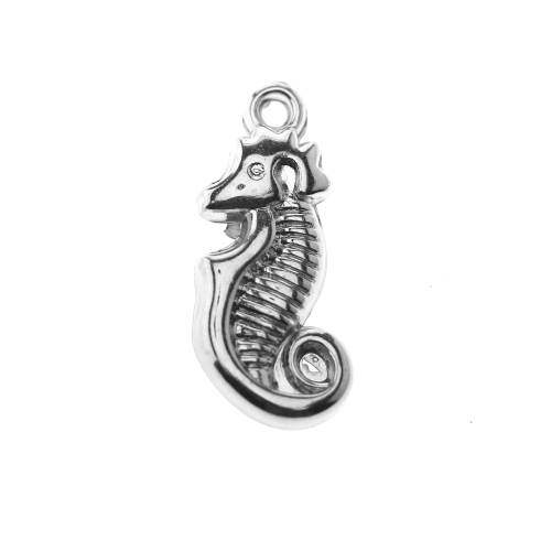 Merihobuga, metallilaadsest plastikust riputis, aasaga, 27x12x6mm