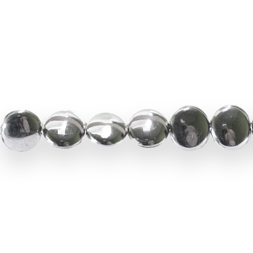 Ümarad, lapikud metallilaadsed plastikhelmed 8,2 x 3,6mm