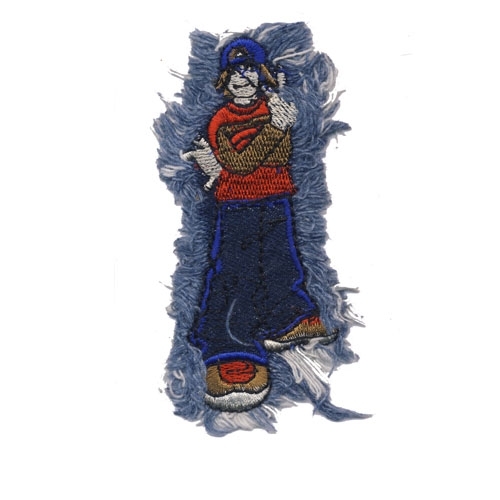 Triigitav aplikatsioon; Suurte pükstega poiss, 11,5 x 4 cm
