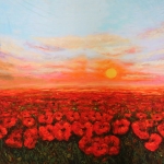 Maalilise moonipõlluga, trikookangas kupongina 150 cm x 150 cm, Stenzo, 17917