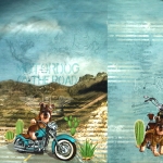 Koerake mootorrattaga, trikookangas kupongina 80 cm x 150 cm, Stenzo, 17700