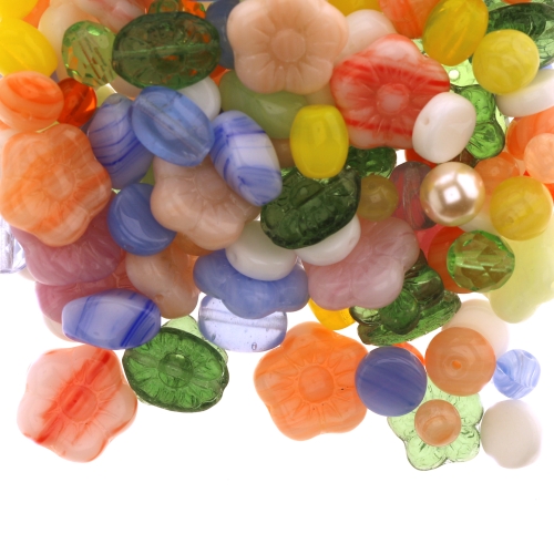 Pärlisegu kirjudes toonides pärlitest 4-15mm, 100/50g pakk, LL143A