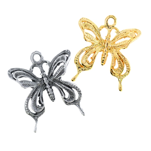 Metallist, liblikakujuline, aasataolise auguga, suuruses 24x24x4mm
