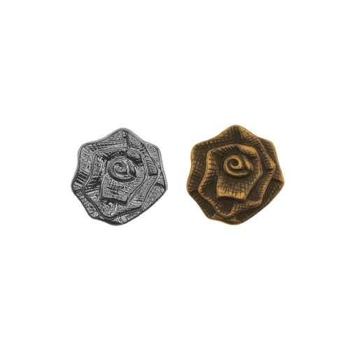 Metallilaadsest plastikust, reljeefse roosimustriga, kannaga nööp ø15 mm, suurus: 24L