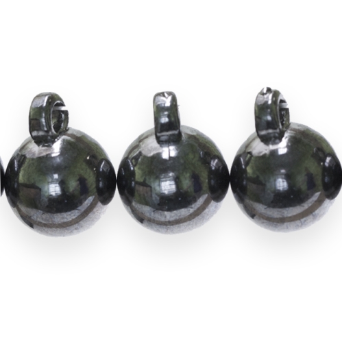 Ümarad metallilaadsed ülalt aasaga plasthelmed 12mm