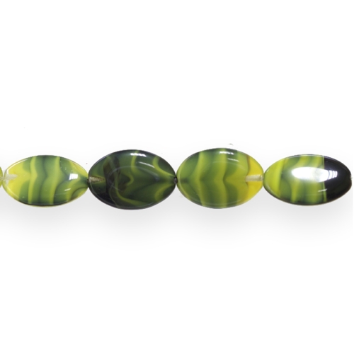 Ovaalne lapik piimjas, kerge triibumustriga 20x14mm klaashelmes