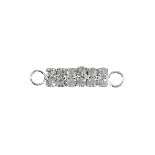 Piklik, klaaskristallidega, külgedelt aasadega, metallist ripats, 23x5x4mm