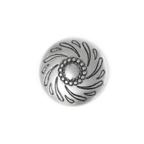 Reljeefse mustriga, kannaga metallnööp, 19mm, 30L