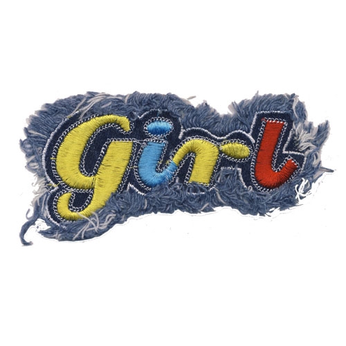 Triigitav aplikatsioon; Tekst "Girl" teksal, 12,5 x 6,5 cm