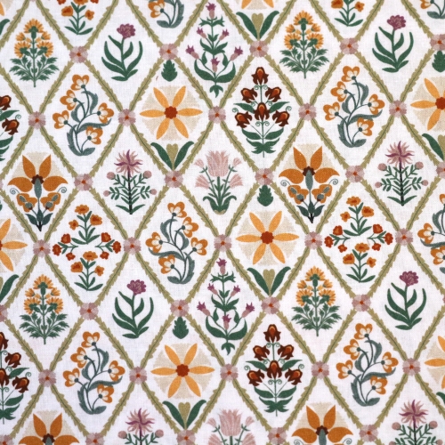 Lilleornamendiga, puuvillane kangas, Popelin Monet, 150cm, POPPMO000