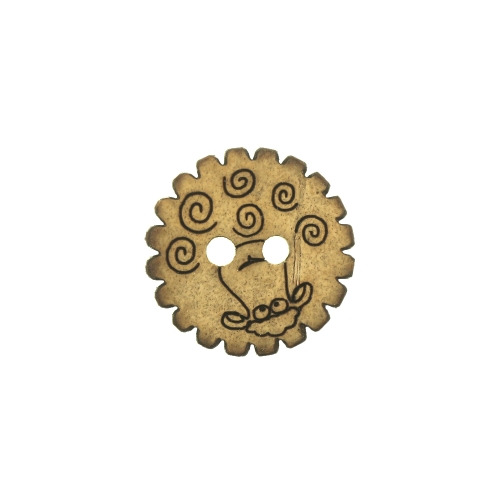 Naturaalsed kookosnööbid, lillekujuline, lamba mustriga 18mm, 28L