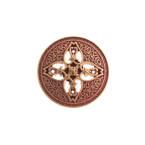 Metallist, reljeefse ornamendimustriga, kannaga nööp 20mm, 32L