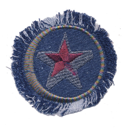 Triigitav aplikatsioon; Täht teksal, 7 x 6,5 cm