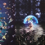 Kosmoseteemaline, trikookangas kupongina 75 cm x 150 cm, Stenzo, 15265