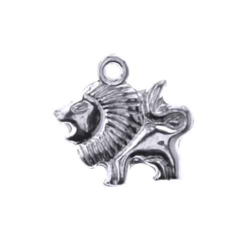 Lõvikujuline, metallilaadsest plastikust riputis, aasaga, 17x16x5mm