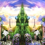 Pariisi tüdrukuga, trikookangas kupongina 120 cm x 150 cm, Stenzo, 17243