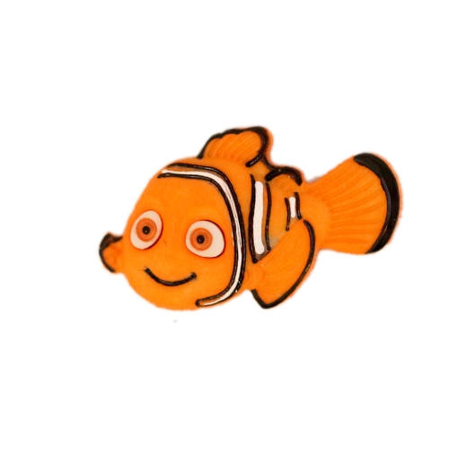 Kalapoeg Nemo kujuline, kannaga plastiknööp, 28x18mm/44L
