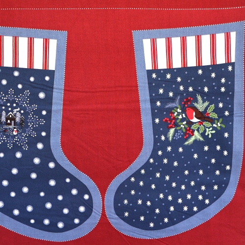 Jõulusokkidega, puuvillane kangas, sarjast Lewis &amp; Irene, 44x110cm kupongina, C21