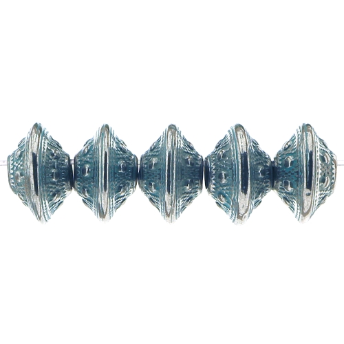 Lapik, antiikse mustriga riputis/helmes CCB plastikust 15 x 9mm