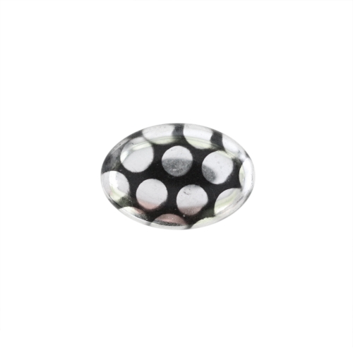 Piklik, lapik, ovaalne 20x14x5mm klaashelmes, metallik mustriga
