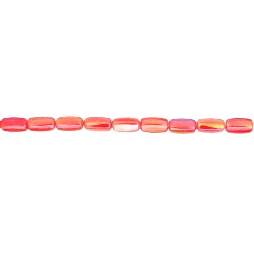 Ristkülikukujulised, metallik värvisegu plastikhelmed, 7 x 4mm