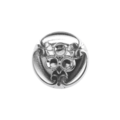 Metallilaadne plastikust, mustriline, kumera pinnaga nööp, 18mm, 28L
