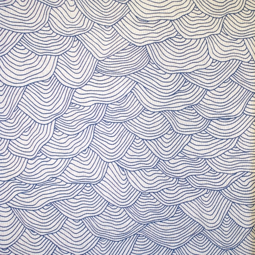 Lainemustriga, tugevam dekoratiivkangas prinditud mustriga,Hand Drawn Wave, (Linelook Print Premium), 145cm, DL3115