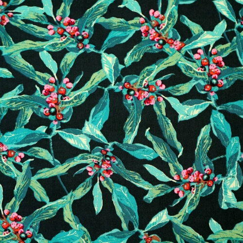 Kohvitaimedega, puuvillane kangas (Jungle Berries), 110cm, BSC-39907