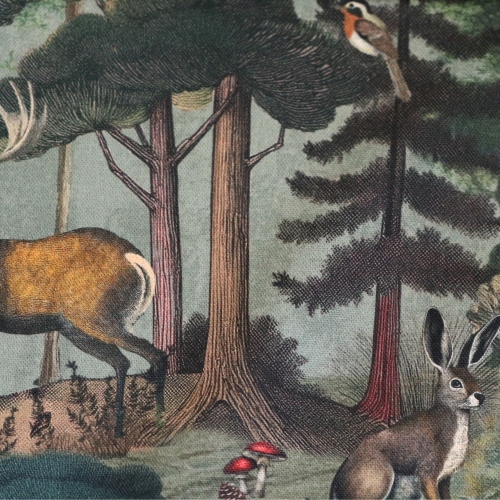 Metsateemaline, tugevam dekoratiivkangas prinditud mustriga, Forest Heritage Art (Half Panama Premium), 140cm, 151030-1496