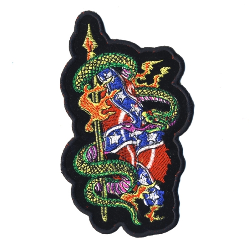 Triigitav aplikatsioon; Madu tules, 17 x 10cm