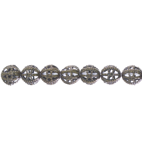 Ümar metallhelmes antiikse mustriga, seest õõnes, 6mm