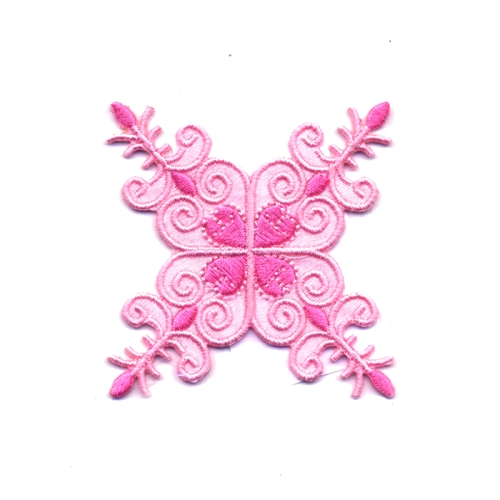 Triigitav aplikatsioon; Lumehelbetaoline ornament, 7 x 5,5cm