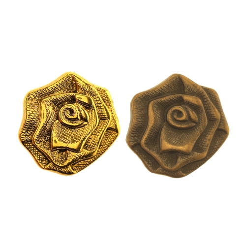 Metallilaadsest plastikust, reljeefse roosimustriga, kannaga nööp ø25 mm, suurus: 40L